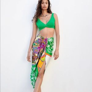 Zara Printed Knotted Skirt